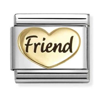 Nomination Link 18K Gold 'Friend' 03028584 – oryginalny link do bransoletek Composable z najwyższej jakości stali szlachetnej i 18K złota z emalią. Stwórz spersonalizowaną bransoletkę 1.jpg